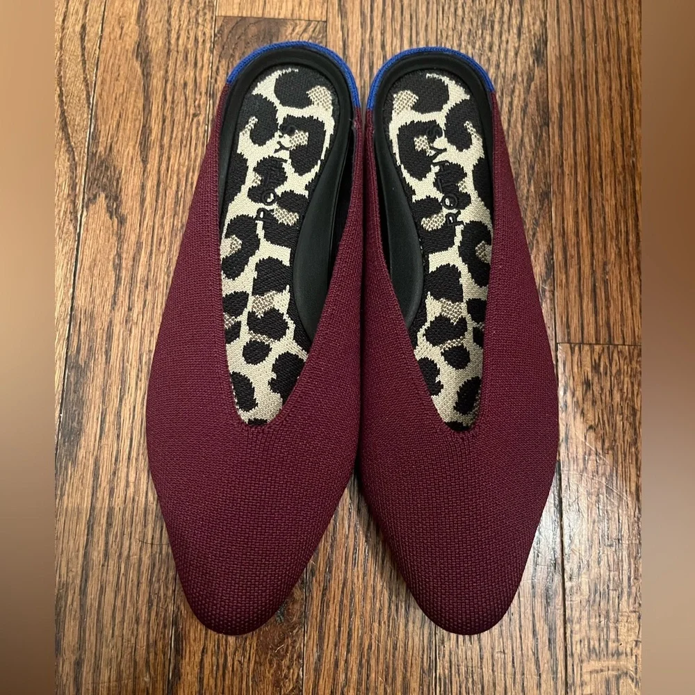 ROTHY'S Almond Toe Demi Mules - Black Cherry 6.5 - Picture 1 of 3